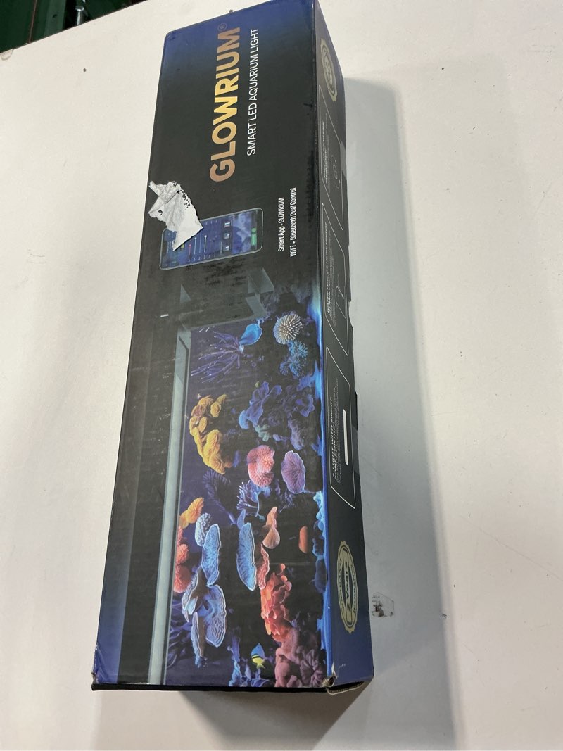 Condition photo showing New/Like New for GLOWRIUM Saltwater Aquarium Light, Smart Reef Coral Fish Tank Light with Bluetooth + WiFi Dual Control App, DIY Spectrum, Brightness Adjustable, Anti-Drop, Real Time Water Temperature Sensor(18-24 in)