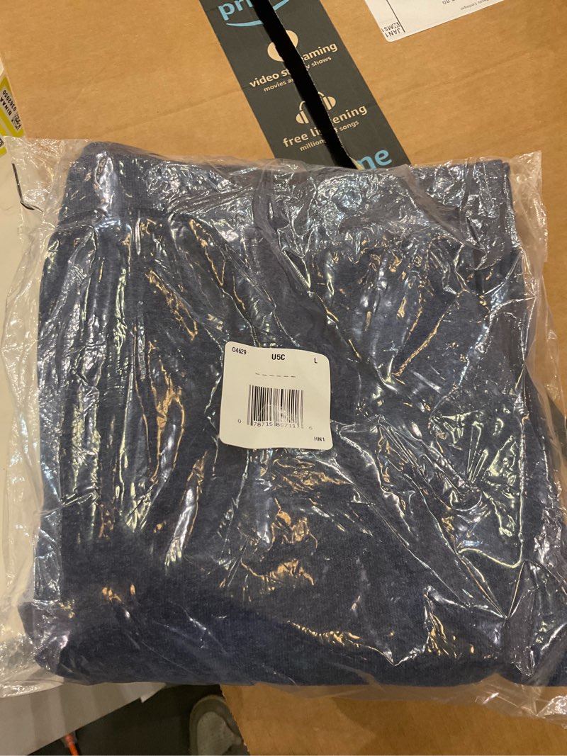 Condition photo showing New/Like New for Hanes Women’s Sweatpants, ComfortSoft EcoSmart Open Leg Fleece Sweatpants Large Navy Heather
