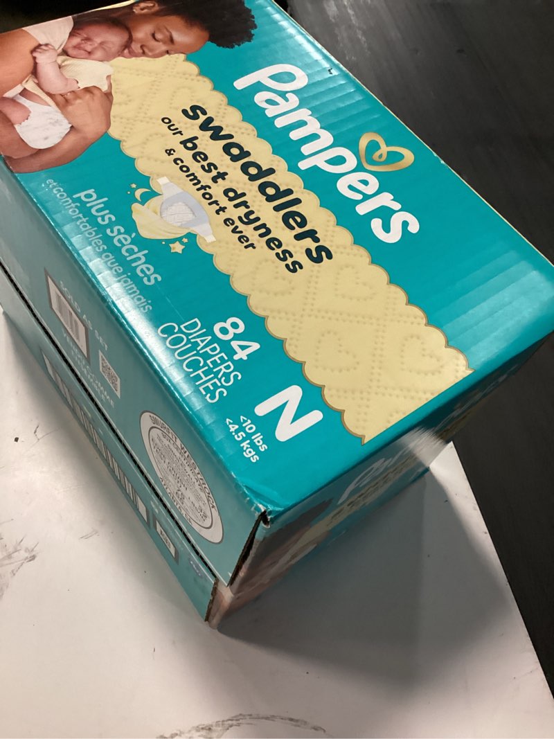 Condition photo showing New/Like New for pampers swaddlers diapers newborn - size 0, 84 count, ultra soft disposable baby diapers