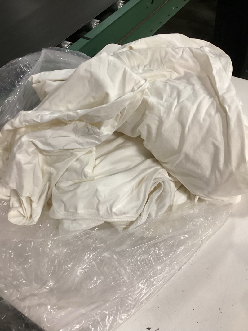 Condition photo showing As Is for queen sheet set, ultra  double brushed (quince) 