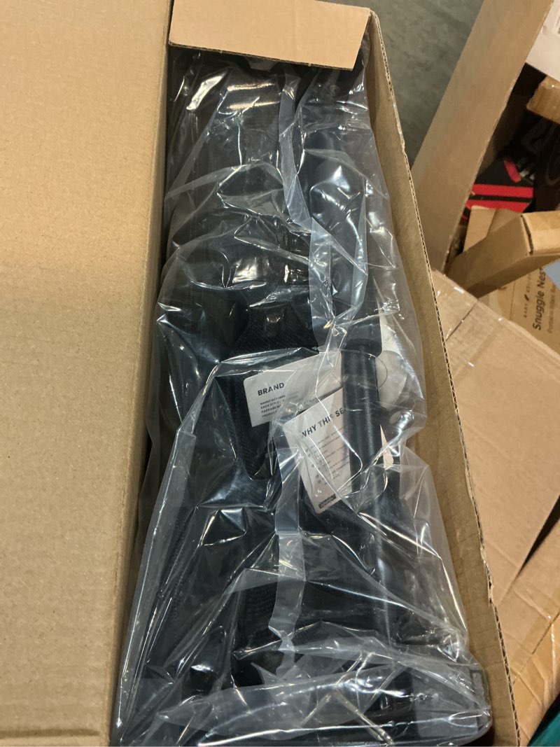 Condition photo showing New/Like New for stadium seats for bleachers, bleacher seats with ultra padded comfy foam backs and cushion, wide portable stadium chairs with back support and shoulder strap, 1 pack, black large - 17.7"w x 14.6"d x 15.9"h black 1
