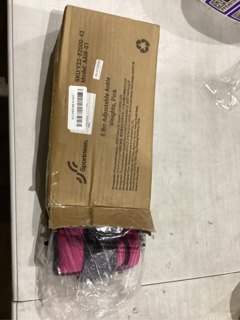 Condition photo showing New/Like New for Sportneer Adjustable Ankle Weights Set - 1 Pair (2-10 lbs) Removable Sandbags for Women & Men, Comfortable Neoprene Leg Weights for Walking, Running, Pilates, Yoga, Home Workout & Physical Therapy Pink