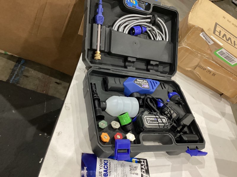 Condition photo showing Good Condition for ontel turbo jet hydrox5 pro portable cordless pressure washer (21v 3000mah battery), 6-in-1 nozzle, dual water source, 16ft detachable hose