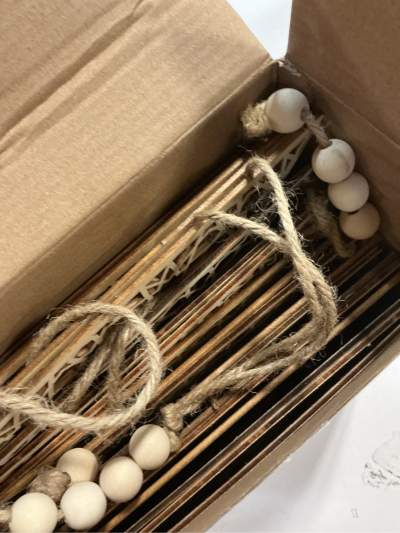 Condition photo showing Good Condition for Menkxi 3 Pcs Eid Ramadan Mubarak Banner Wooden Ramadan Mubarak Decoration Rustic Bead Decorations Banner Muslim Party Decor Supplies for Home Fireplace Indoor Outdoor (Large,Gold Letters) Large Gold Letters 3