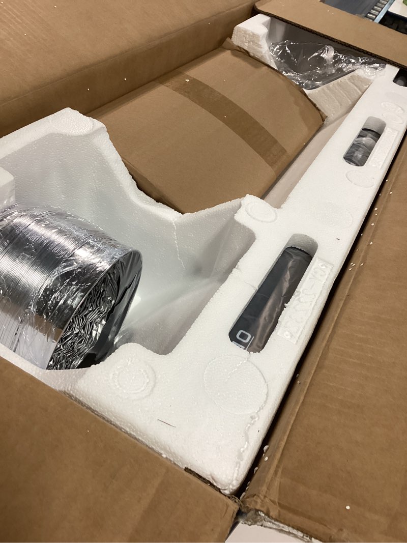 Condition photo showing Good Condition for Wall Mount Range Hood 36 inch, 580 CFM Kitchen Vent Hood, Ducted/Ductless Convertible with Touch Control, Stainless Steel Stove Vent Hood, Easy Clean Filter, Black 36 inch Black&Stainless steel(RP10)