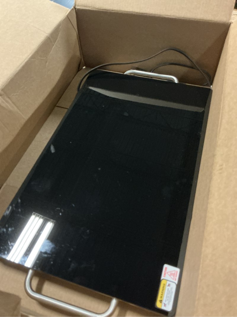 Condition photo showing As Is for NutriChef Large Electric Warming Tray | 20" x 12" Hot Plate | Ideal for Buffets, Restaurants, Parties, & Home Dinners - Glass Top Keeps Food Hot - Perfect for Events | Heats your food to 200°F 20” x 12” Inches