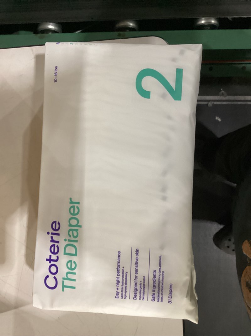 Condition photo showing New/Like New for coterie size 2 diaper, 31 ct