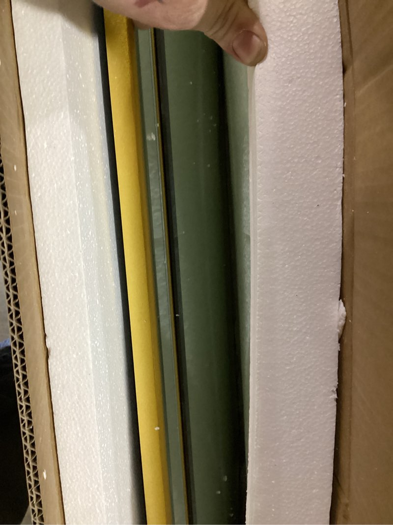 Condition photo showing As Is for Gold Mirror for Wall, 24"x48" Large Decorative Mirrors for Wall Decor, Polished Bevelled Full Length Long Mirror for Living Room, Bathroom, Bedroom, Entryway Gold 48"L x 24"W