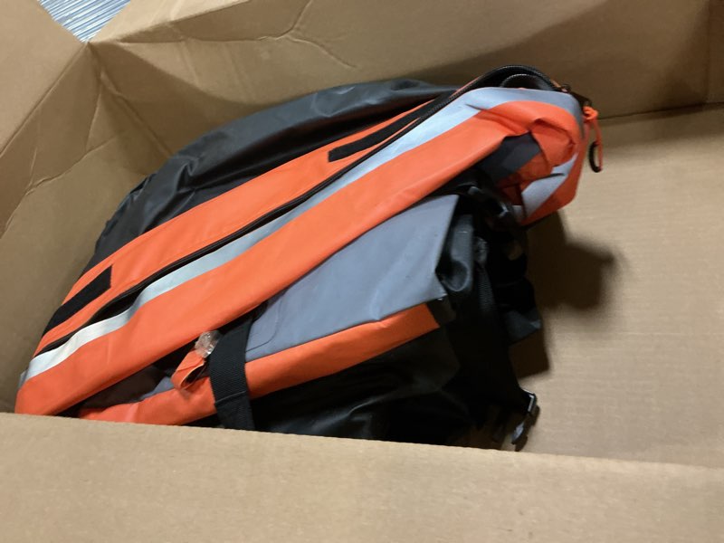 Condition photo showing As Is for Sailnovo Rooftop Cargo Carrier 20 Cubic PVC Car Roof Cargo Carrier Waterproof Soft-Shell Includes Anti-Slip Mat, 6 Door Hooks, Car Top Carrier for Top of Vehicle with/Without Roof Rack Cross Bar 20 Cubic CUBE-20-U