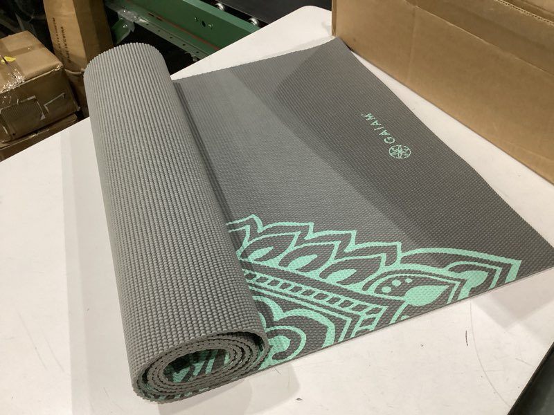Condition photo showing New/Like New for gaiam yoga mat - premium 5mm print thick non slip exercise & fitness mat for all types of yoga, pilates & floor workouts (68" x 24" x 5mm)