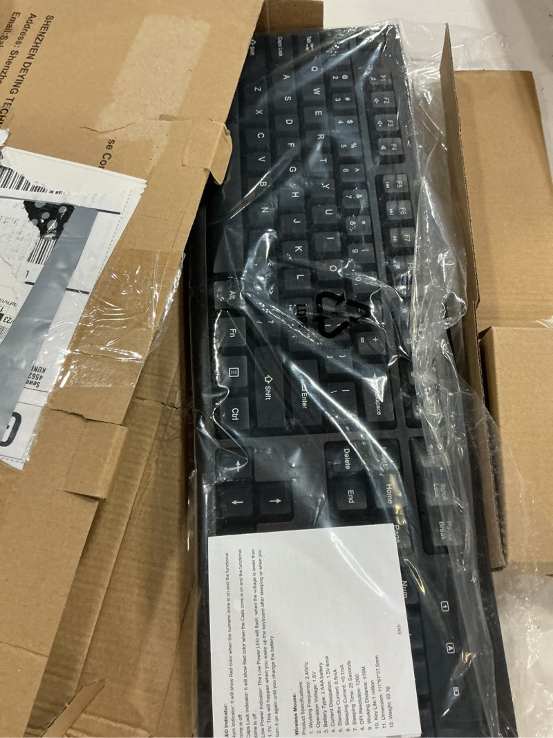 Condition photo showing Good Condition for wireless keyboard and mouse combo, edjo 2.4g full-sized ergonomic computer keyboard with wrist rest and 3 level dpi adjustable wireless mouse for windows, mac os desktop/laptop/pc black