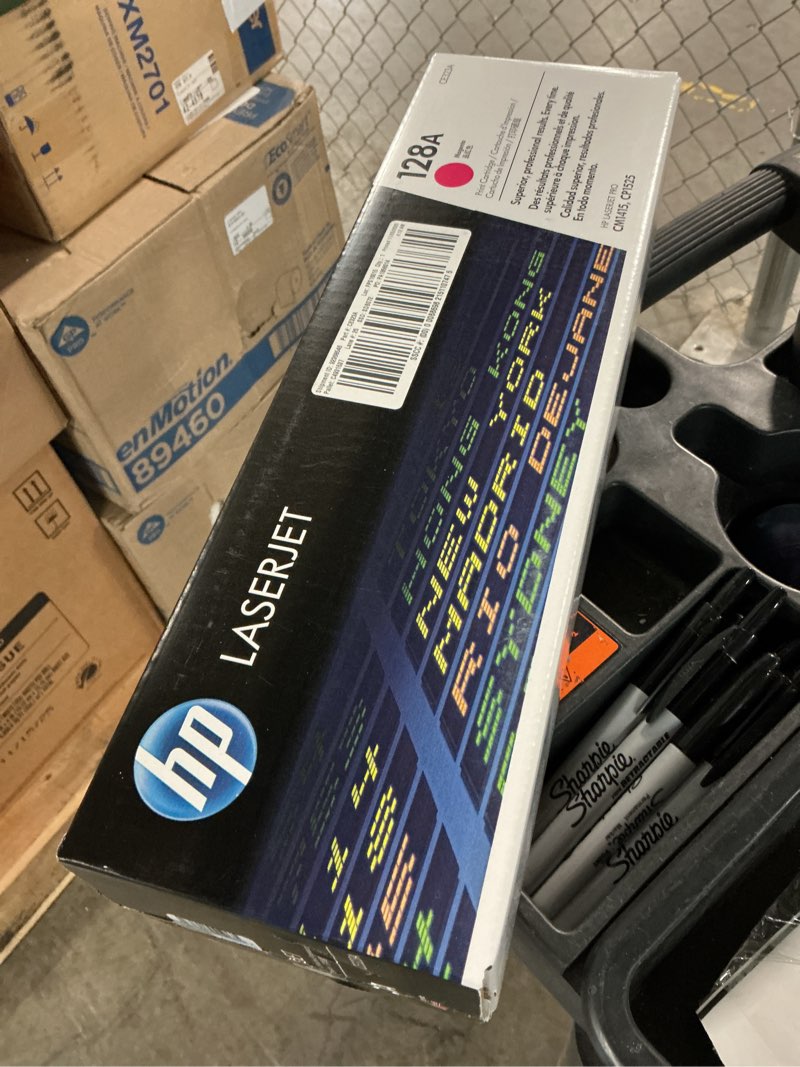 Condition photo showing New/Like New for hp 128a magenta original laserjet toner cartridge, ~1,300 pages, ce323a