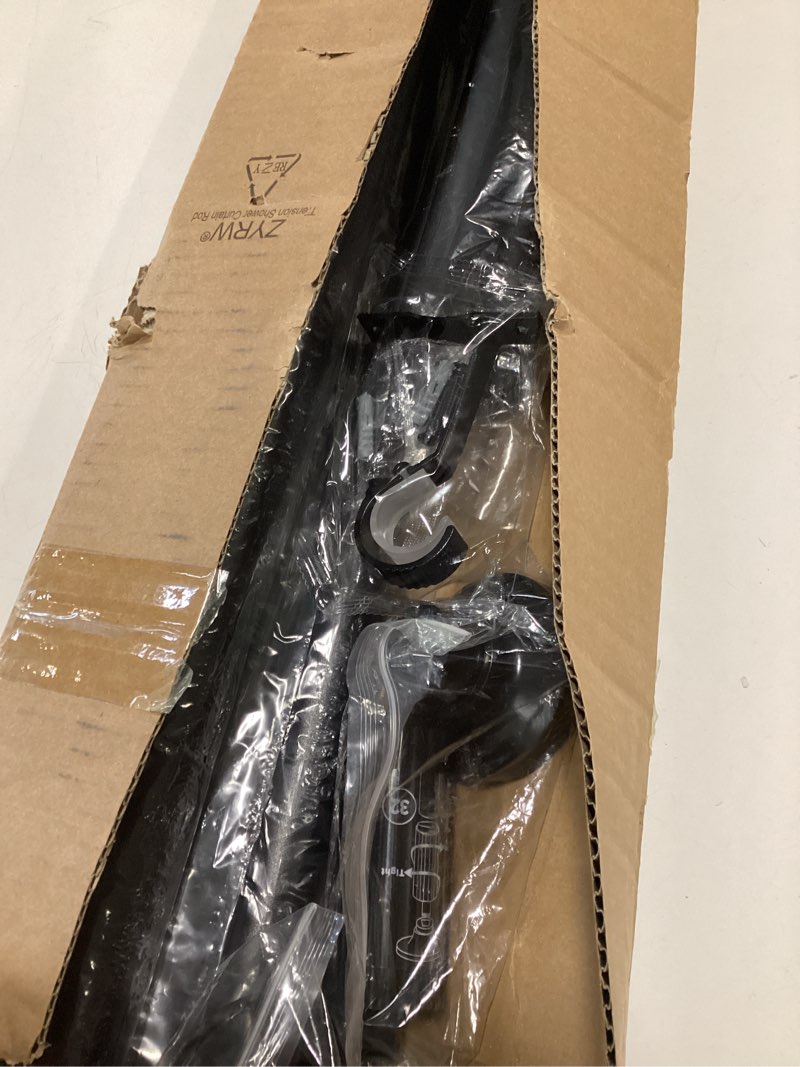 Condition photo showing Good Condition for Tension Curtain Rod 51-165In(4.25-13.75Ft), Extra Long Outdoor Curtain Rod No Drilling for Window or Bathroom Patio, Adjustable Spring Shower Rod, Easy to Install Never Rust, Rod Diameter 1.26In-Black Black 51''-165''