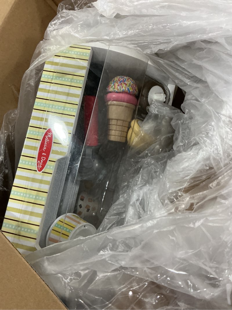 Condition photo showing As Is for Melissa & Doug Wooden Scoop & Serve Ice Cream Counter, Pretend Play Store, 28 Toy Food & Play Kitchen Accessories, Preschool Toys for Girls & Boys 3+ MAIN