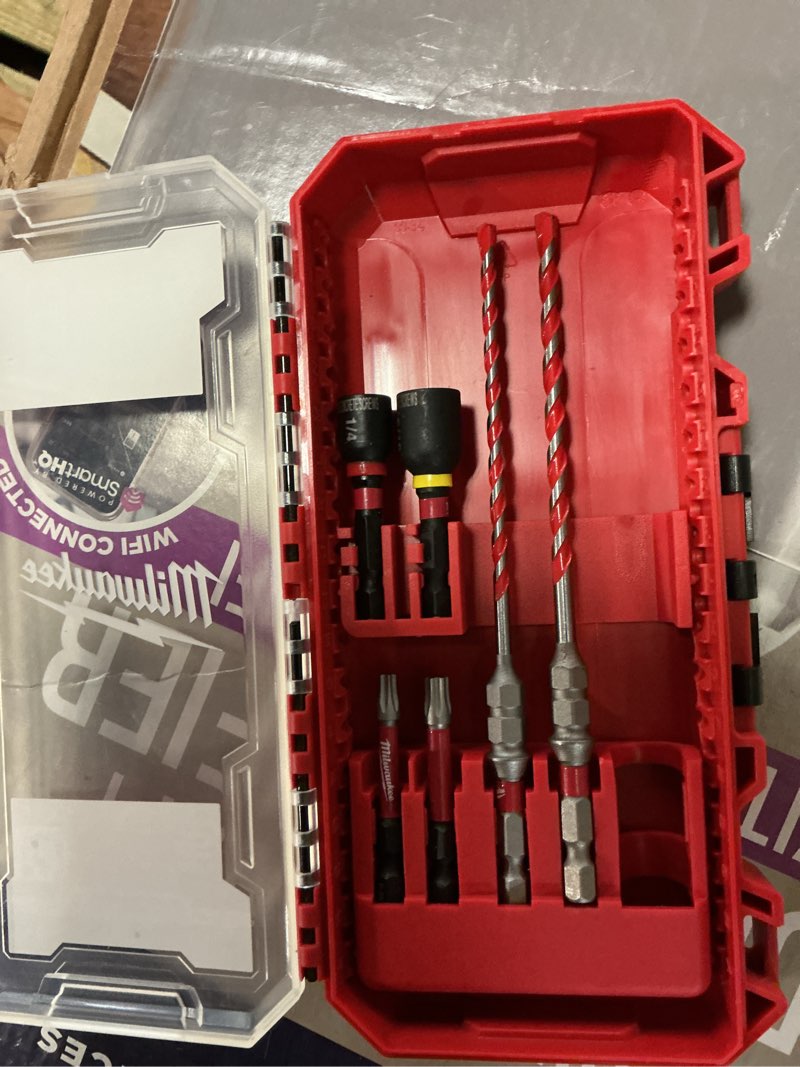 Condition photo showing As Is for carbide hammer drill concrete screw installation kit (7-piece)