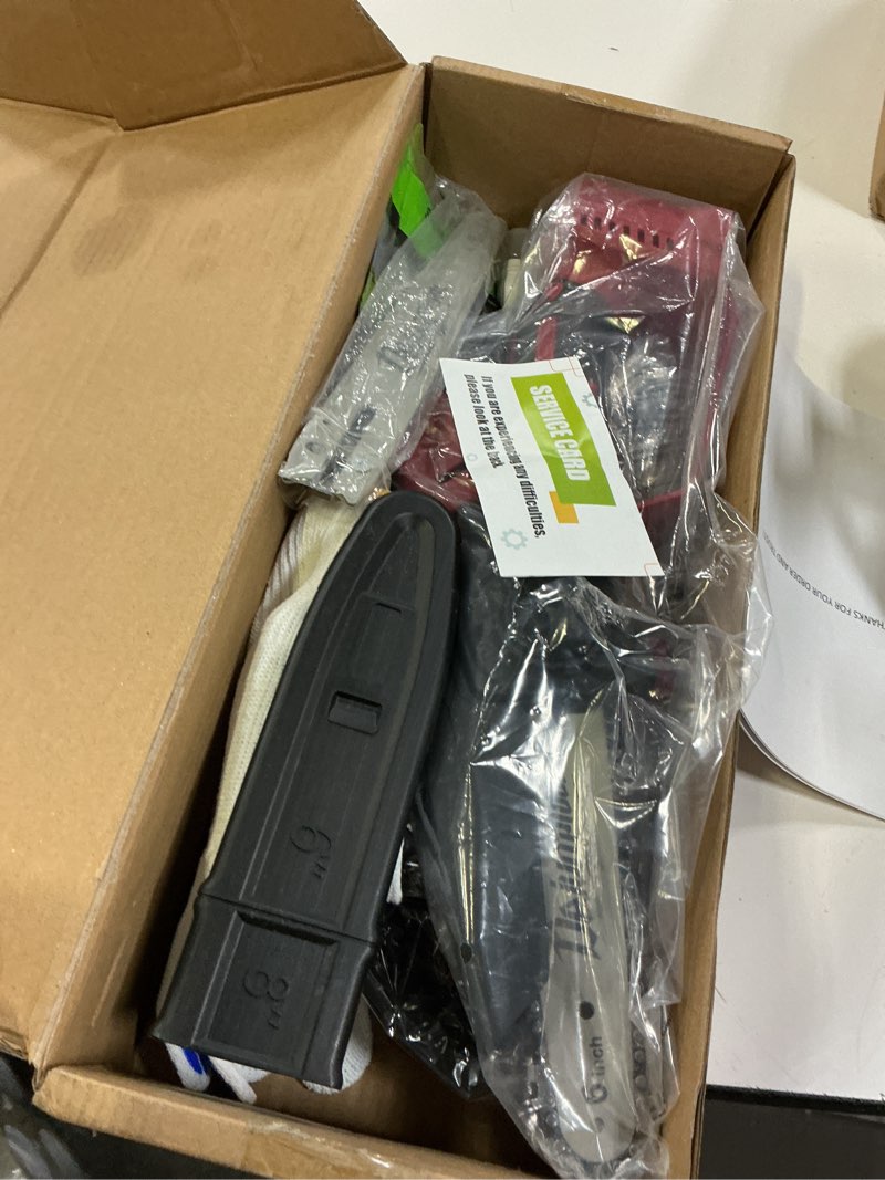 Condition photo showing New/Like New for mini chainsaw cordless compatible with milwaukee m18 18v battery (no battery), 6 inch & 8 inch small electric chainsaw brushless, 2x 6'' chains + 2x 8'' chains, auto oiler, handheld pruning chain saw for milwaukee-6&8 in