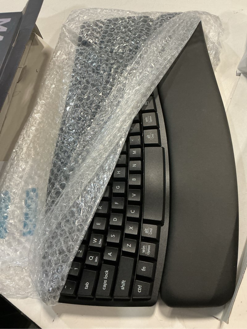 Condition photo showing Good Condition for Ergonomic Wireless Keyboard and Mouse Combo, 30dB Quiet Full Size Keyboard Set with Wave Keys & Soft Palm Rest, Dual-System Switch for Windows/Mac, Ideal for Business Teams Home Office—Sablute Black