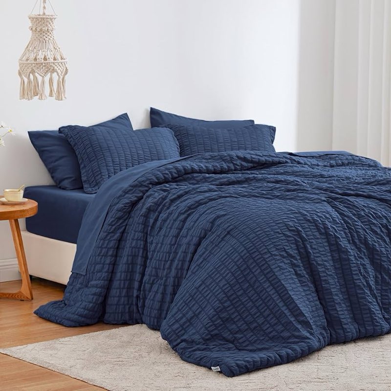Item similar)))Navy blue comforter with two pillowcases