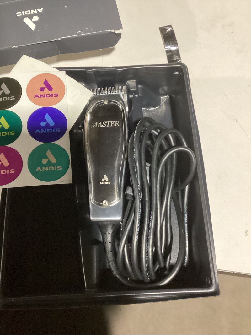 andis 01815 professional master adjustable blade hair clipper, carbon steel t-blade - silver