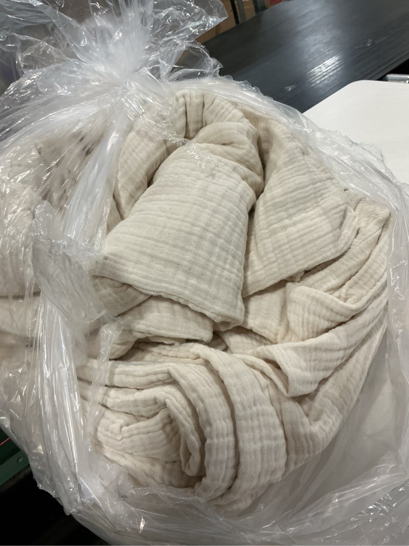 Condition photo showing As Is for organic cotton gauze duvet cover, king/cal king, undyed