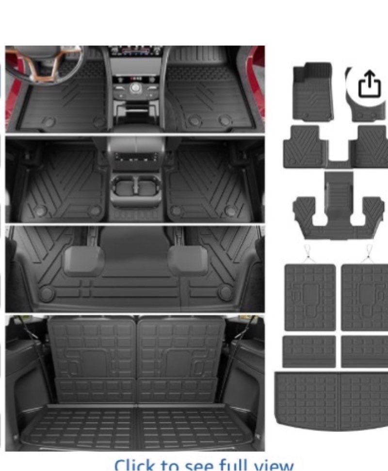 powoq 6 seats floor mat compatible with 2021-2026 jeep grand cherokee l cargo mat floor liner tpe ba