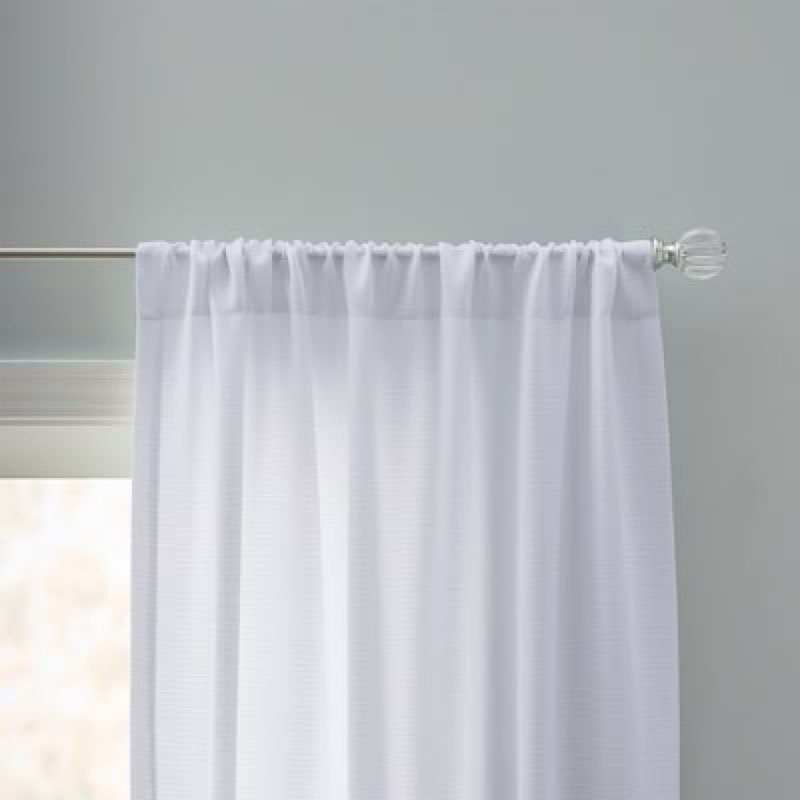 style selections 84-in brilliant white light filtering rod pocket curtain panel pair
