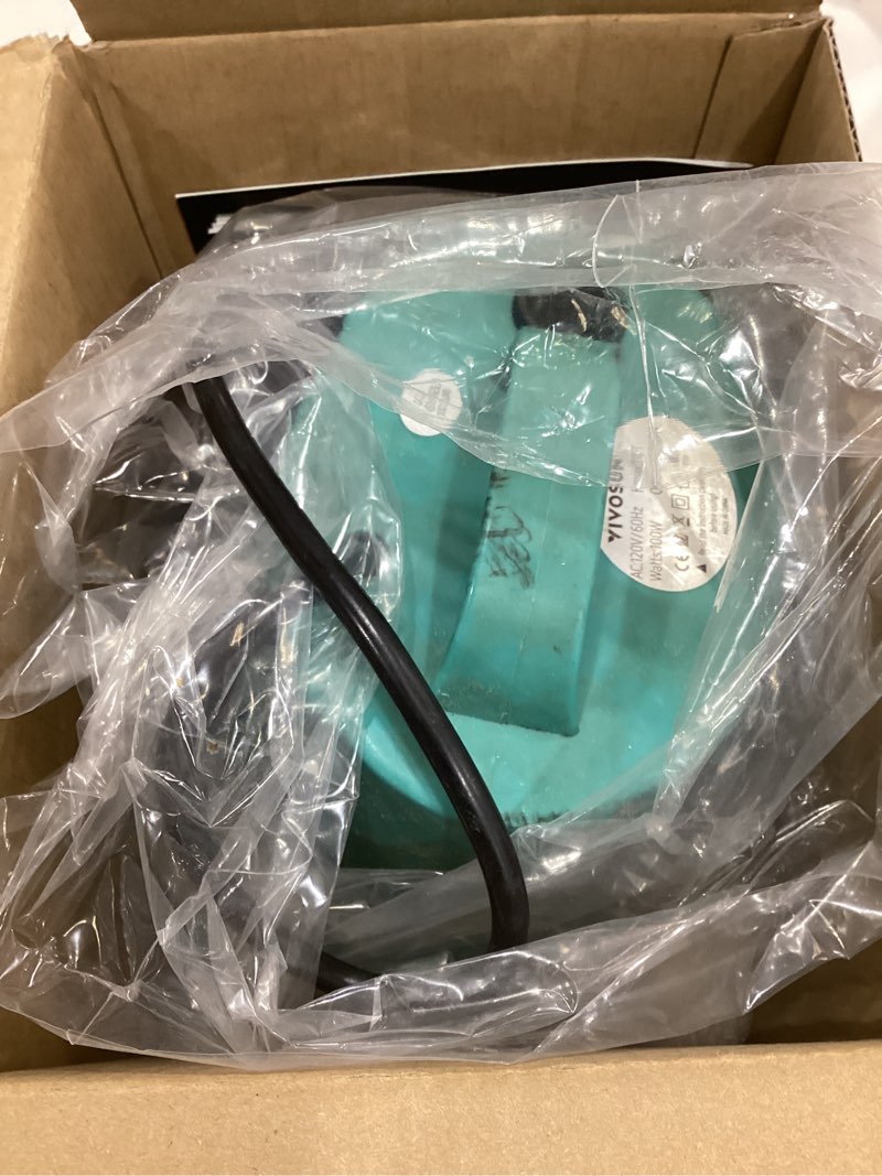 Condition photo showing As Is for VIVOSUN 1150GPH 100W Submersible Pump for Fish Tank, Pond, Aquarium, Hydroponic Systems with 5ft Power Cord and 4 Nozzles Blue 100W; 1150GPH