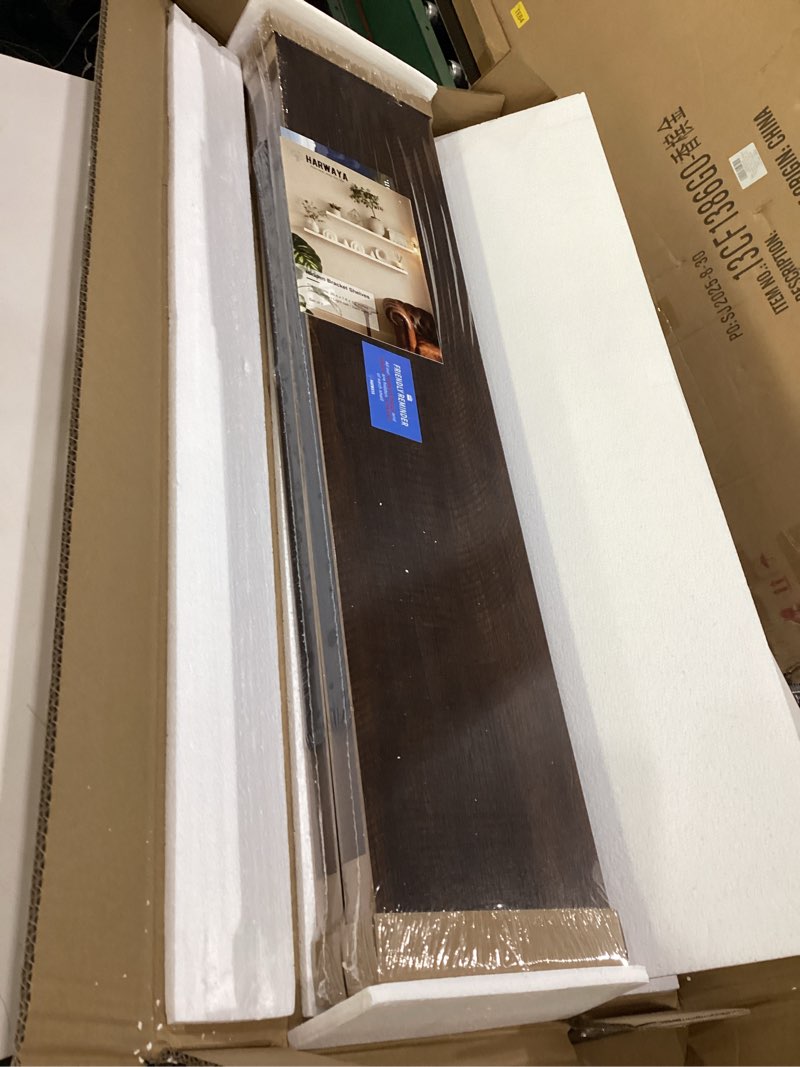 Condition photo showing New/Like New for harwaya 36 inch floating shelves for wall set of 2, large long wall shelves for living room decor, walnut brown wooden hanging shelves for bedroom kitchen bathroom office books pictures (dark wood) dark walnut