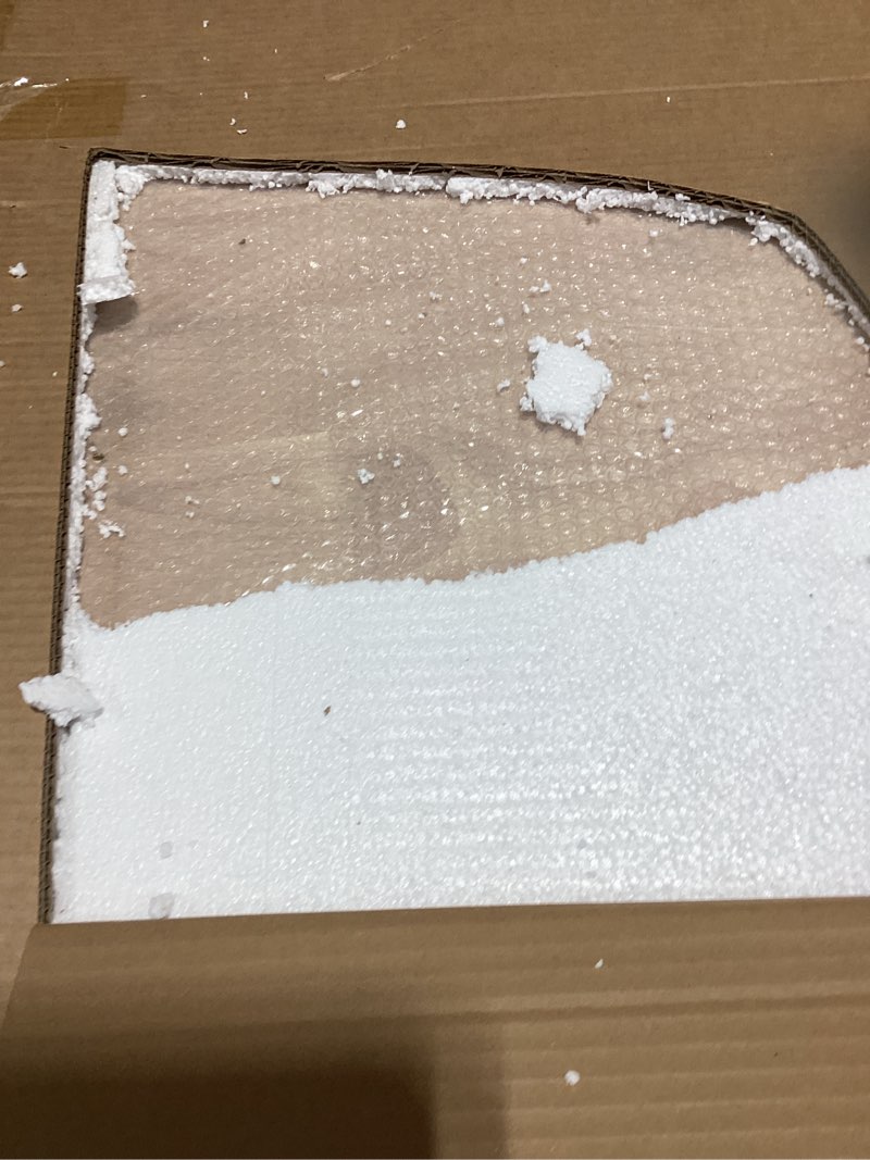 Condition photo showing Good Condition for 28.3" Small Round Dining Table for 2,Wooden Space-Saving Kitchen Dinner Table Rustic Wood Dining Table Mid Century Modern Kitchen Table Natural