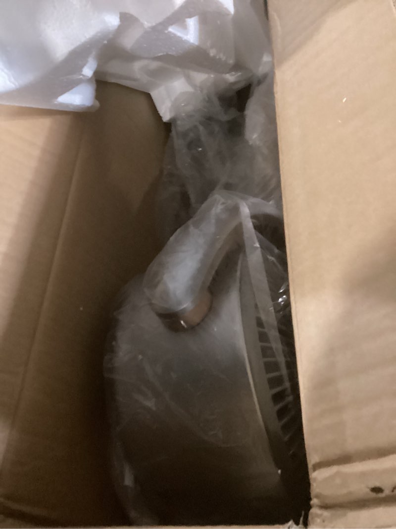 Condition photo showing New/Like New for dreo fan for bedroom, 120°+120°omni-directional oscillating fan, 90ft, dc motor, 20 db quiet standing pedestal fans, 8 speeds, 3 modes circulator with remote, 35-40" adjustable height, 8h timer silver standard