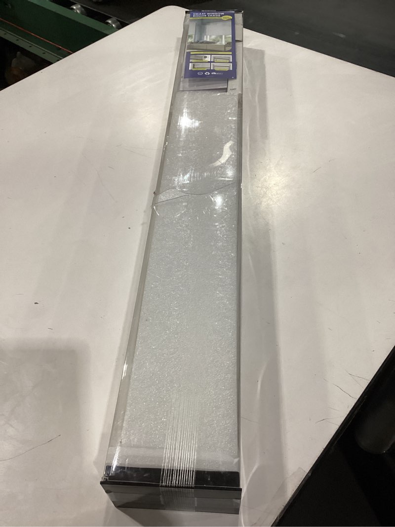 Condition photo showing New/Like New for Motorized Blinds No Drill Automatic Blinds for Windows Cordless Roller Shades Electric Blinds with Remote Control Smart Blinds (White, 27.5 x 72) White 27.5"W x 72"H