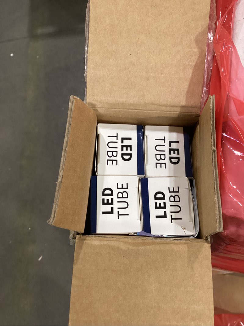 Condition photo showing New/Like New for JESLED 4FT LED T8 Type A+B Tube Lights, 24W(65W Equivalent), 3200LM, 6000K, Single or Double End Powered, Plug and Play or Ballast Bypass, 4 Foot T10 T12 Fluorescent Bulbs Replacement, Clear(4-Pack)