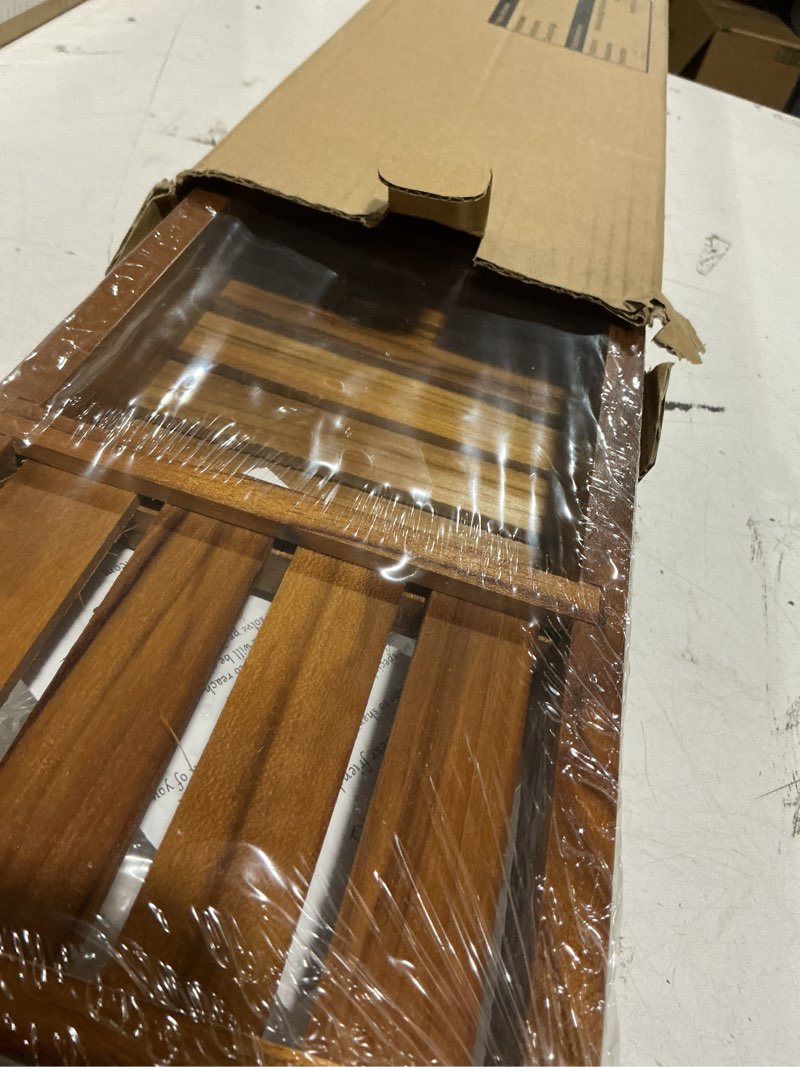 Condition photo showing New/Like New for vaefae teak bathtub tray, wooden bath caddy for bathtub, bath tub wood table for tub 33.8" x 6" x 1.8"