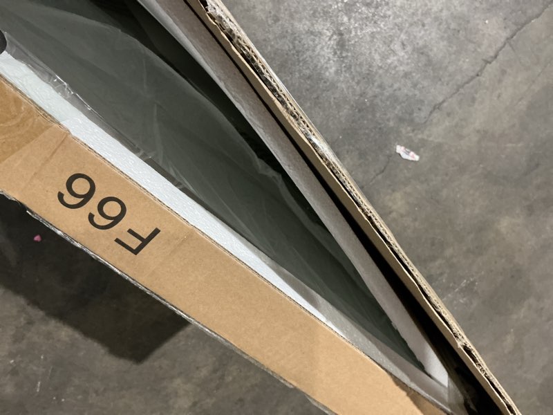 Condition photo showing As Is for andy star scalloped arched mirror, 36x26 inch brushed nickel mantle mirror with stainless steel metal frame, modern wall mirrors for bathroom, bedroom, fireplace, living room, entryway brushed nickel 26"l x 36"w