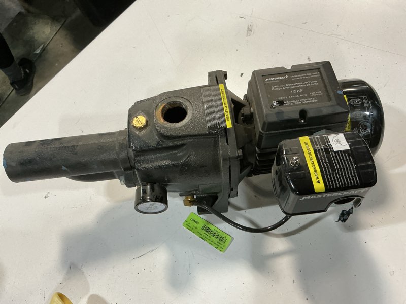 Condition photo showing As Is for mastercraft 1/2-hp cast-iron dual-voltage electric convertible jet pump