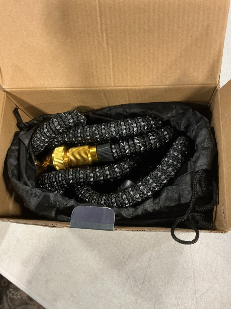Condition photo showing Good Condition for 75 ft garden hose,non-expandable lightweight all-weather water hoses, ultra durable and flexible garden hose with 10-function spray nozzle, leak-free connections garden hoses for yard, lawn,outdoor blackgrey 75ft