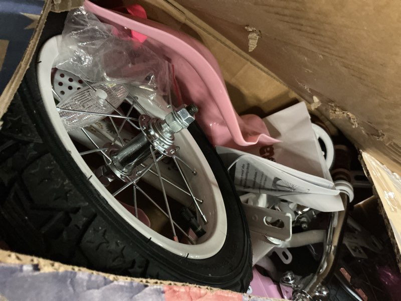 Condition photo showing Good Condition for JOYSTAR Little Daisy Kids Bike for Girls Boys Ages 2-7 Years, 12 14 16 Inch Girls Bikes with Doll Bike Seat & Streamers, Boys Bike with Flag & Number Plate, Multiple Colors LittleDaisy-White 12 Inch With Training Wheels