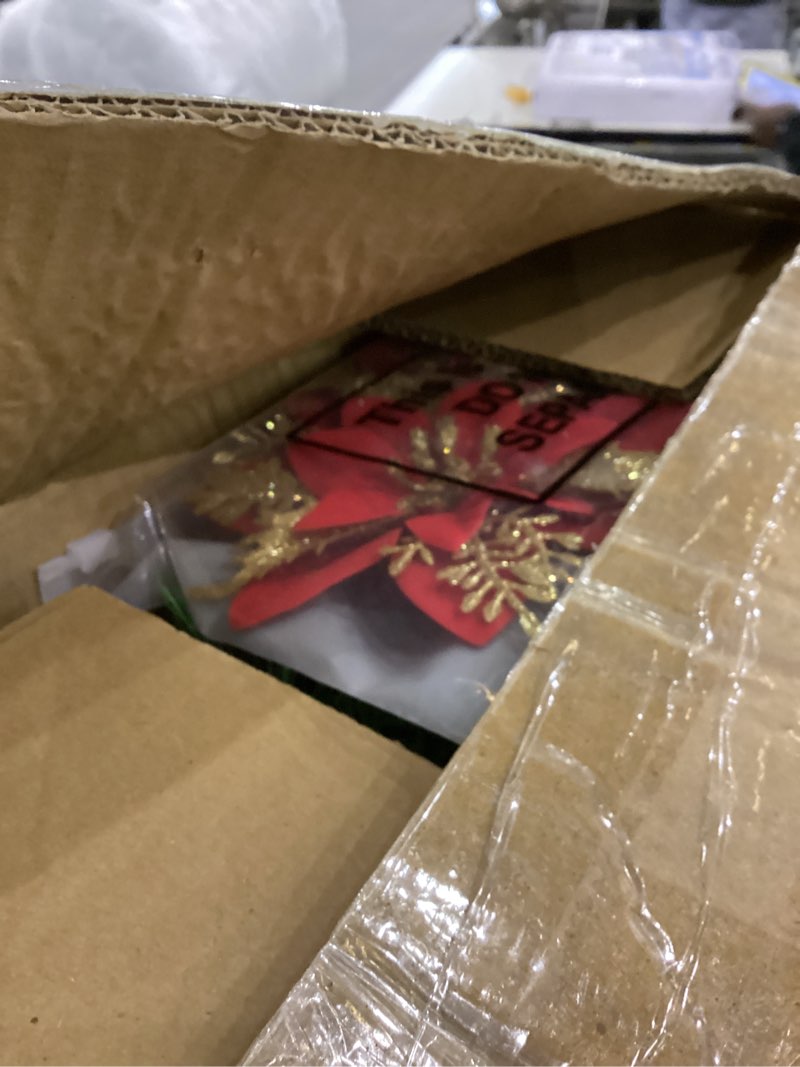 Riceshoot 2 Pcs Lighted Christmas Hanging Baskets for Front Porch Artificial Christmas Hanging Baske