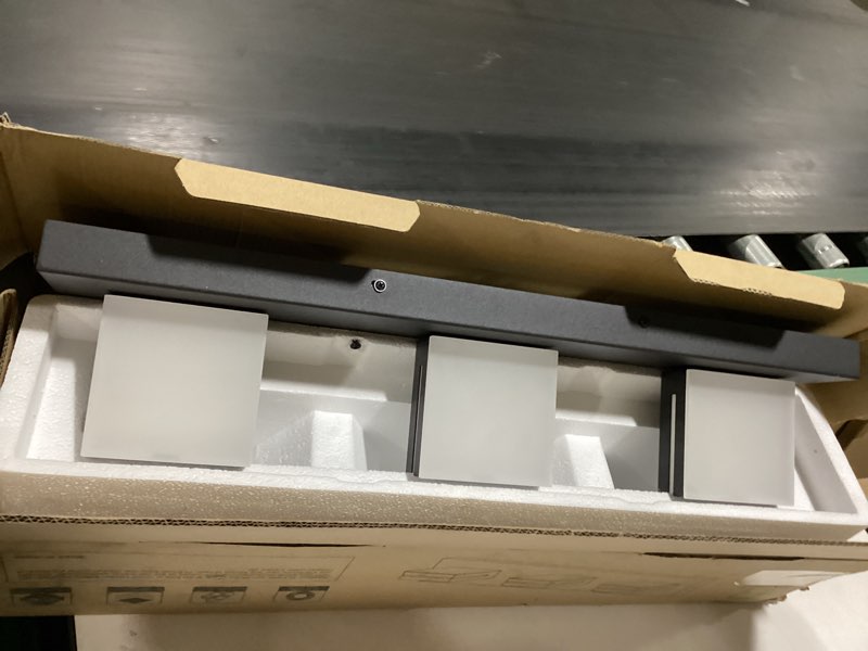 Condition photo showing New/Like New for sinerise led modern bathroom vanity light fixtures, modern acrylic bathroom wall lighting fixtures over mirror (cool white 6000k) (3-light, 24-inch), matte black- non-dimmable 3-light, 24-inch matte black- non-dimmable