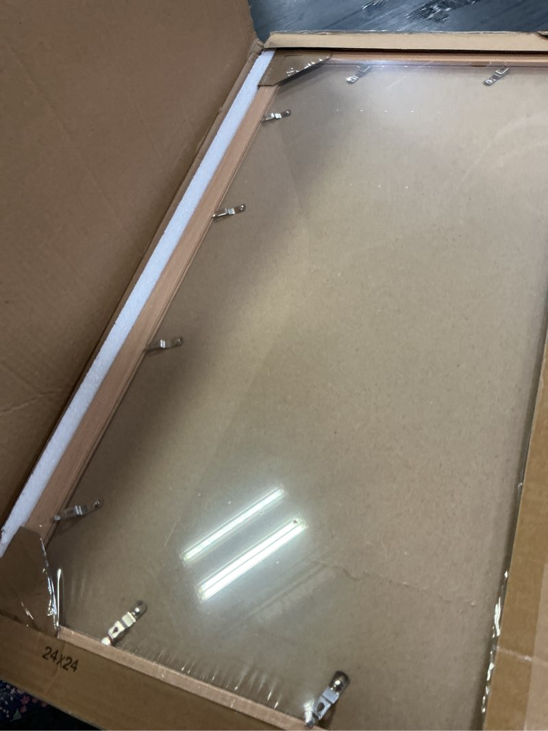 Condition photo showing Good Condition for vnvnk 24x24 frame natural wood color, perfect for 24x24 inch picture without mat or 20x20 inch picture with mat, home wall decor picture frame-1 pcs