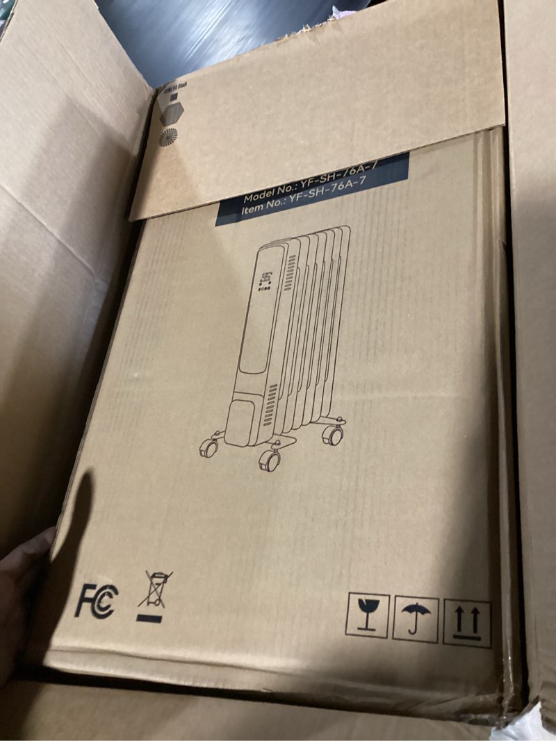 Condition photo showing New/Like New for oil filled radiator heater, ccgiru 1500w radiant heater with remote control, 7fins, with remote, 3 modes, digital thermostat, 24h timer,child lock, space heaters for indoor use large room bedroom