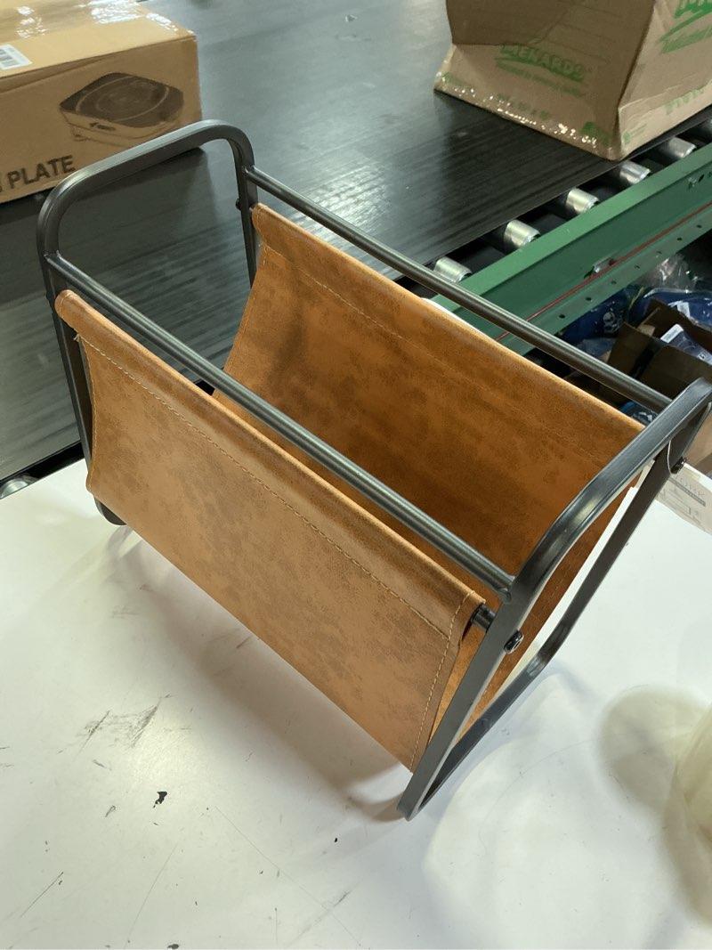 Condition photo showing Good Condition for designstyles desktop magazine holder – free standing floor, desk and table top storage and display stand - books, newspapers, files, folders – decorative design for home or office camel