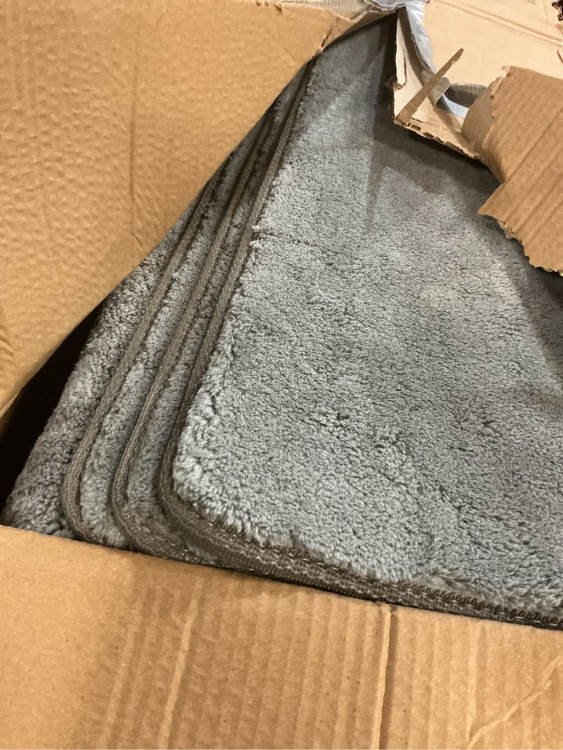 Condition photo showing Good Condition for Bullnose Stair Treads Non Slip 9.5" x 32", 14 Pcs Ultra Plush Carpet Stair Treads for Wooden Steps Indoor with Edge Protection, Reusable Peel and Stick TPU Backing Stair Runner Rugs - Blue Gray 9.5*32 INCH Blue Gray 14