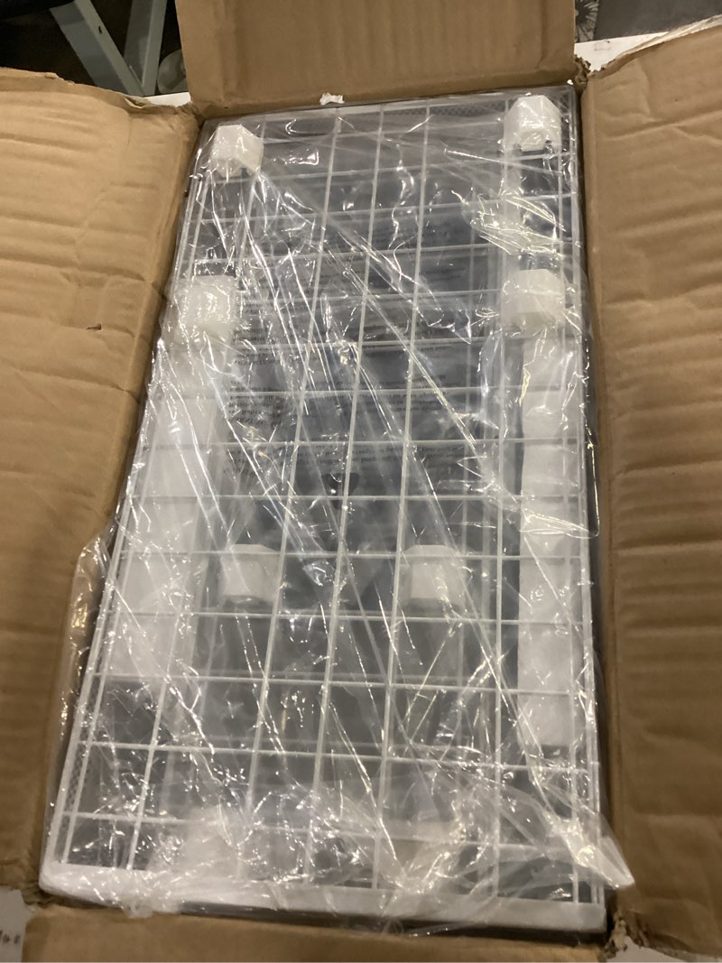 Condition photo showing New/Like New for 2 pack 19in depth under sink storage organizer, large 2-tier elegant mesh pull out shelf for kitchen and bathroom cabinet organization, l-shaped and adjustable height design-white 2 pack-19"dx11.4"-16.14"h white