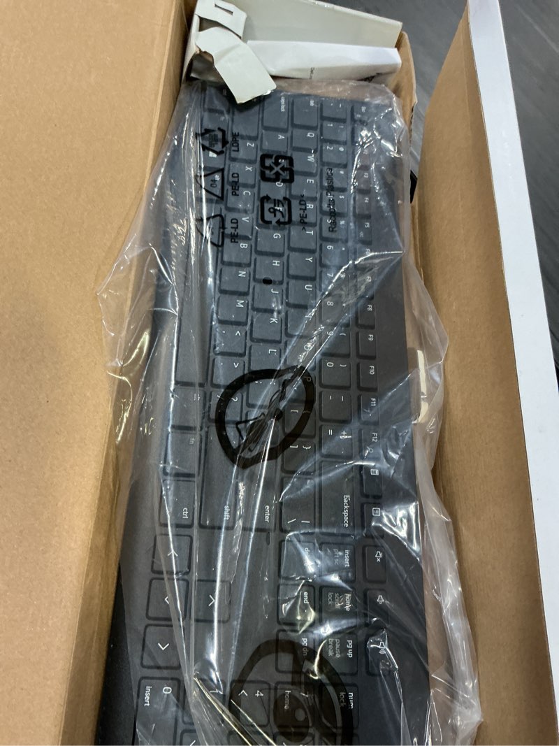Condition photo showing Good Condition for dell keyboard and mouse - km3322w - us english - usb plunger wireless rf 2.40 ghz keyboard - black - usb wireless rf mouse - optical - 1000 dpi - scroll wheel - black - multimedia, mute, volume up, vo black km3322w