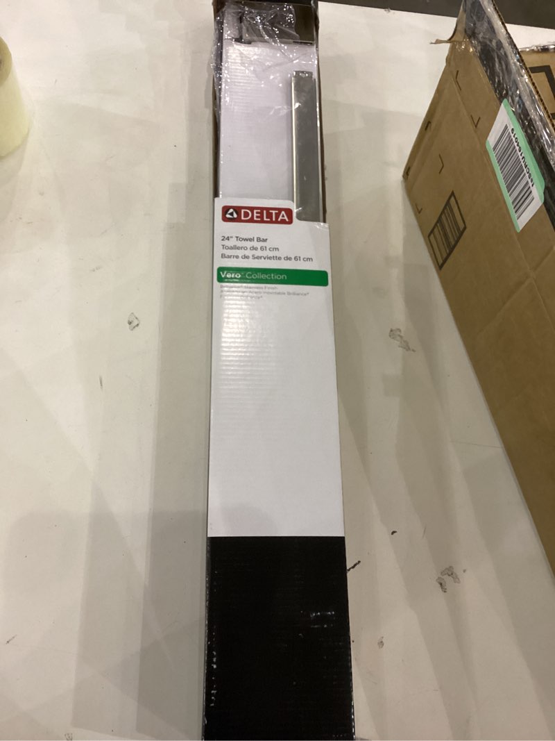 Condition photo showing Good Condition for Delta 70024 Windemere 24 in. Wall Mount Towel Bar Bath Hardware Accessory in Polished Chrome Polished Chrome 24 Inch Single