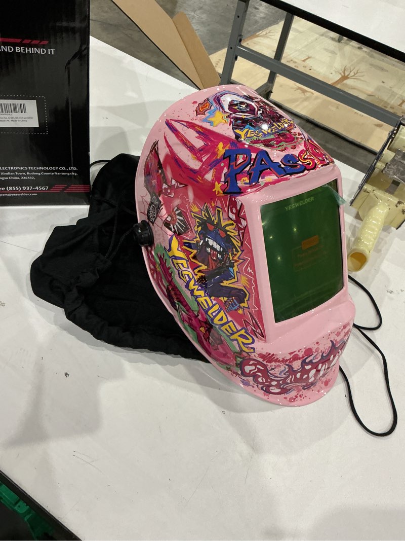 Condition photo showing Good Condition for yeswelder large view auto darkening welding helmet, blue light blocking, 1/1/1/1 true color solar powered welder hood mask with 4 arc sensors, wide shade 3/5-9/9-13 for tig mig arc cut and grind lyg-m800h-pk