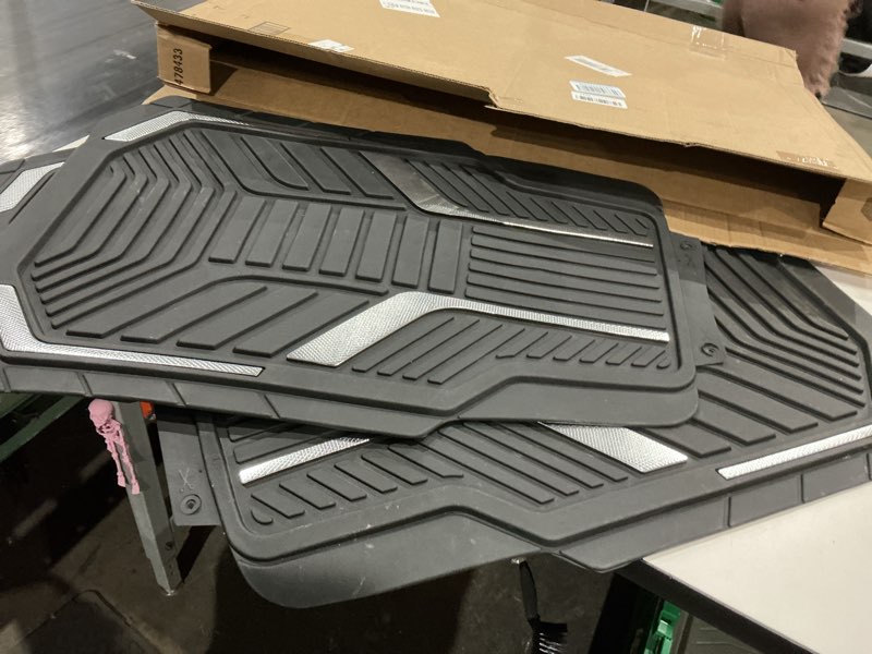 Condition photo showing Good Condition for coverado car floor mats full set – heavy-duty pvc floor mats with green metallic heel pad, all-weather protection for front & rear, non-slip backing, easy-clean interior liners