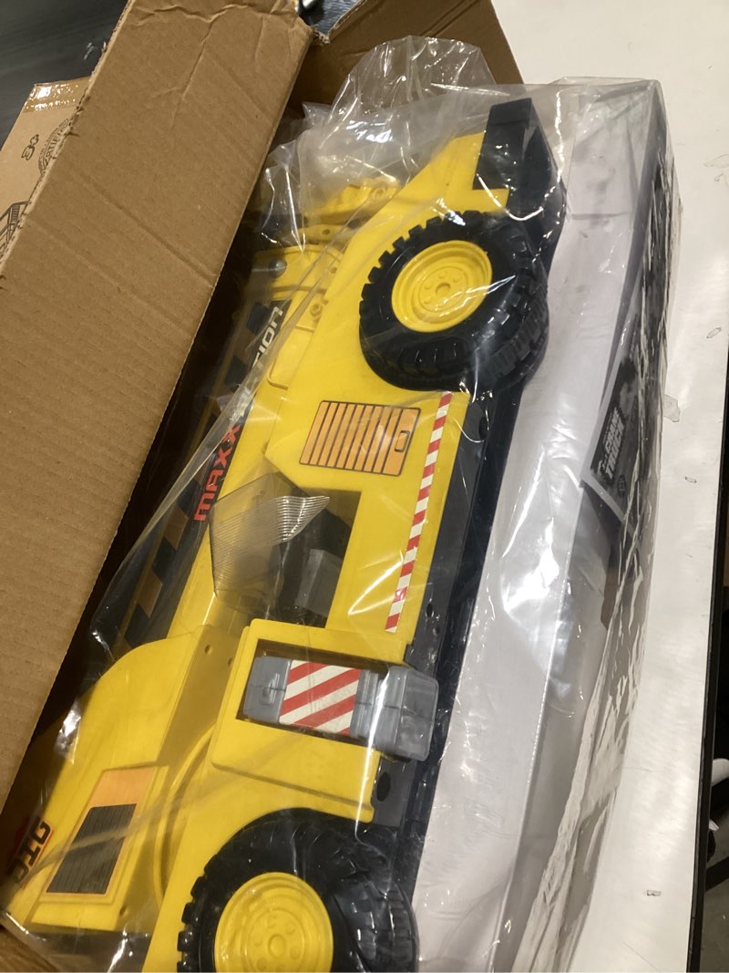 Condition photo showing Good Condition for sunny days entertainment maxx action 2-n-1 mega mover – construction truck and trailer with lights, sounds and motorized drive, yellow, large