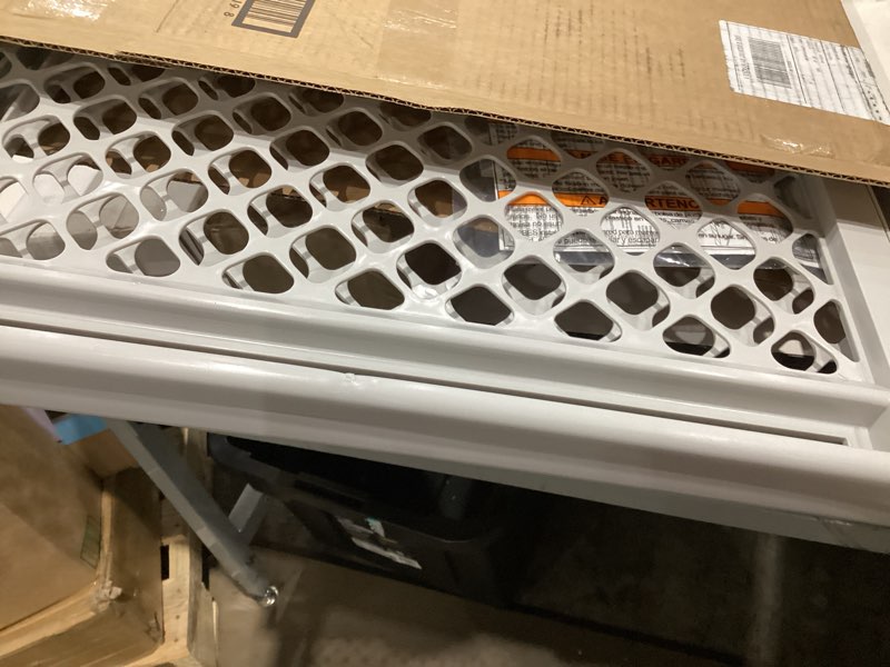 Condition photo showing Good Condition for mypet universal pet gate: 26” - 42” wide dog gate for doorways with pressure fit or swinging door hardware mounting types included: 26" tall; gray